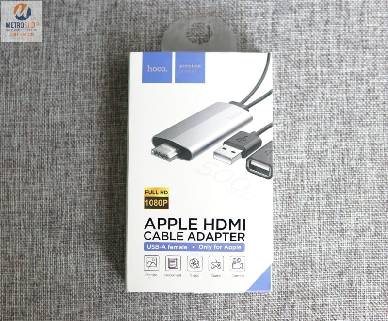 Cáp HDMI xuất ra Tivi cho iPhone iPad Hoco - Metrophone