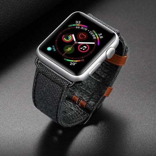 Dây da bọc vải Apple Watch Series 5 / 4 / 3 Dux Ducis