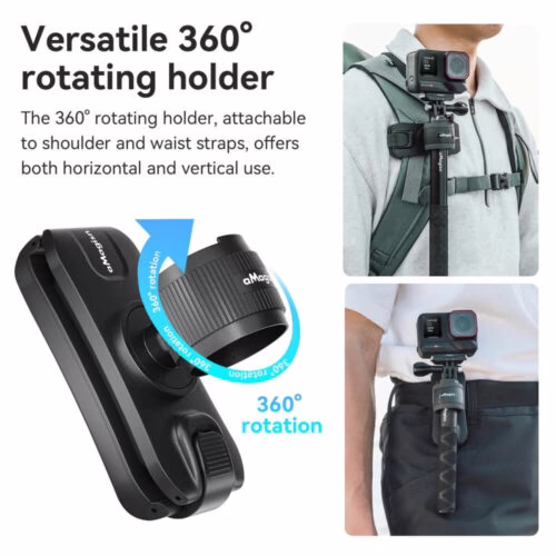 Kẹp giữ gậy Action Cam gắn Balo - thắt lưng aMagisn AM12