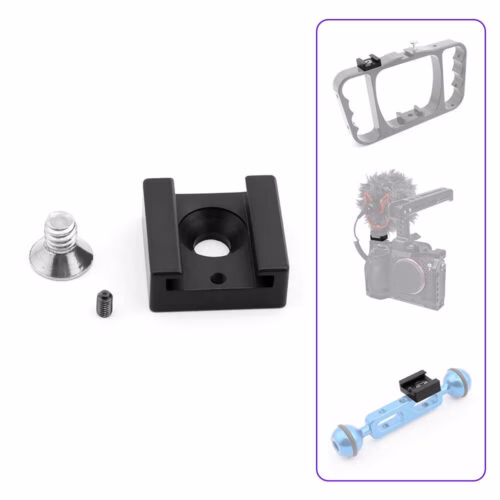 Ngàm gắn đèn LED - Mic thu âm (Cold shoe mount aluminum)